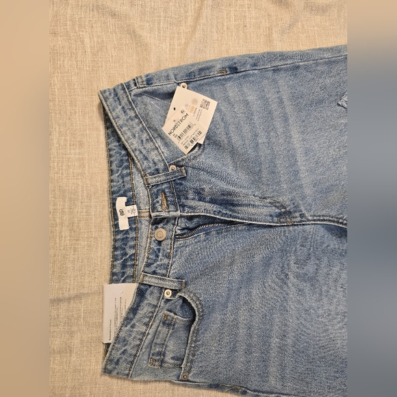 BP. Jeans Womens 28 High Rise Wide Leg Medium Wash Denim Ripped Casual - Picture 10 of 11